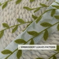 thumbnail image 6 of Embroidered Transparent Curtains, Natural Embroidered Voile Drapes and Curtains Weeping Leaves Design for Kids Room Window Treatment Drapery Semi Sheer White and Green 39.4" x 75", 1 Panel, 6 of 7