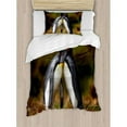 thumbnail image 3 of Animal Duvet Cover Set King Size, Penguin Couple Cuddling in Wild Nature Love Affection Romance Falkland Islands Fauna, Decorative 3 Piece Bedding Set with 2 Pillow Shams, Multicolor, by Ambesonne, 3 of 3