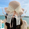 thumbnail image 4 of SikaFu Summer Big Hat Sunscreen Sun Hats Fashion Bow, Lotus, Lace, Straw Hat Lace Lace Beach Sun Hat Female, 4 of 8