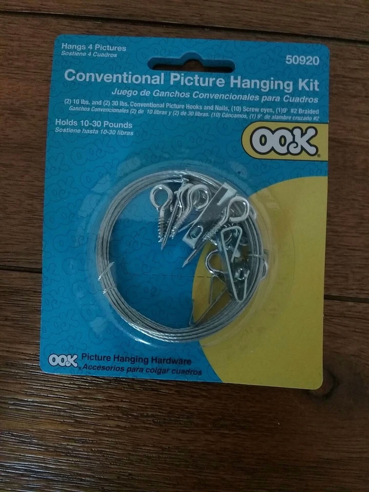 Ook 50920 Picture Hanging Kit, 10 To 30 Lb Weight Capacity/ Set Of 2