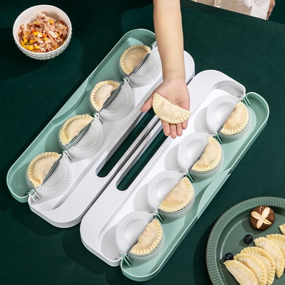 Dumpling Maker,Pie Maker,8 in 1 Dumpling Maker Press Machine,Dumpling Ravioli Maker Press,Rapid Prototyping Dumpling Machine,Wonton Mould, Manual Dumpling Maker Mold(Green)