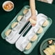 thumbnail image 4 of Prensa para hacer dumplings | Molde para 8 dumplings, raviolis y empanadillas chinas | Herramienta de cocina para dumplings, tartas y empanadas caseras | Azul, amarillo, rosa, verde | Apto para, 4 of 8