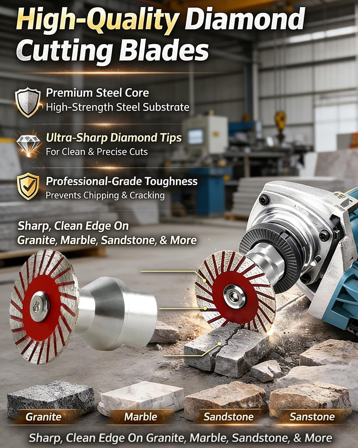 1.57 Diamond Saw Blades Set - Precision Stone Cutting Made Easy, 3pcs/5pcs 1.57 40mm Diamond Saw Blades for Granite, Marble, Sandstone, Multi-Functional Mini Diamond Cutting Blade Set