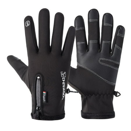 

Waterproof Winter Gloves Warm Windproof All Fingers Touch Screen Gloves for Men Skiing and Outdoor Work Black Large