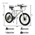 thumbnail image 5 of Aukfa 20" Kids Bike for Boys Girls,7-Speed Steel Frame,Dual Disc Brakes,Gray, 5 of 8