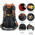 thumbnail image 5 of Eurhowing 60L Travel Hiking Backpack with Rain Cover, Water Resistant Camping Backpack, Outdoor Large Backpack for Men Women, Orange, 5 of 9