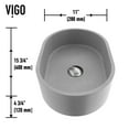 thumbnail image 4 of VIGO Concreto Stone 16 in. Concrete Oval Vessel Bathroom Sink in Gray with Lexington Faucet and Pop-Up Drain in Chrome, 4 of 10