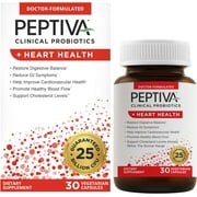 Peptiva Probiotics Heart Health - Heart Health Support Supplement, 25 Billion CFU, Multi-Strain Probiotics, Digestive Support, 30 Vegetarian Capsules