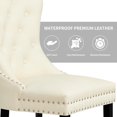 thumbnail image 3 of Subrtex Modern PU Leather Dining Chairs Set of 2, Wingback with Button Tufted Back & Nailhead Trim, White, 3 of 7