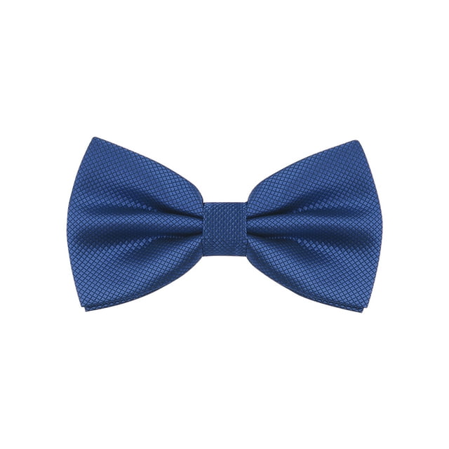 INSPIRE CHIC Men's Grids Patterned Solid Color Adjustable Pre-tied Bow Tie Blue