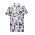 thumbnail image 2 of Polo Shirts for Men Hot Dog Print Button Up Collar Summer Lapel Retro Short Sleeve Graphic Golf Blue T Shirts for Man, 2 of 7