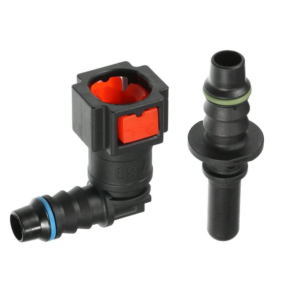 Unique Bargains 1 Set Car Fuel Line Hose Quick Release Connector 90 Degree 5/16" 7.89mm SAE to 5/16" 8mm Disconnect Hose