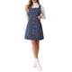 thumbnail image 1 of Vestido de Tweed INSPIRE CHIC sin mangas con escote cuadrado y botones, vestido tipo pinafore A-Line para mujer, talla XL, azul marino, 1 of 6