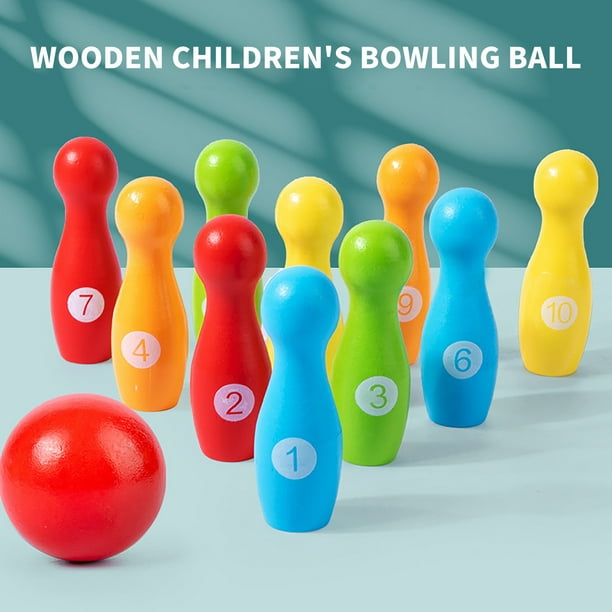Set De Bowling Enfants 10 Quilles + 2 Boules – Intérieur/extérieur – Multicolore – Dès 5 Ans
