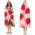 thumbnail image 3 of Cloak Hooded Blankets Pink Strawberry Wearable Blanket for Adults Kids for Bed Sofa Bedding, 3 of 6