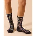 thumbnail image 7 of MeMoi Women's Liberty Floral Lace Cuff Crew Socks - Womens - Female, 9-11, Mustard, 7 of 7