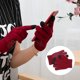 thumbnail image 5 of Worallymy 1 par de guantes cálidos de invierno pantalla táctil al aire libre senderismo ciclismo camping guantes de punto de algodón mujer rojo Worallymy JD735810003, 5 of 7