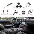 thumbnail image 2 of Xotic Tech Set Real Carbon Fiber w/Tri Color Strip Interior Air Vent Touch Screen Passenger Dash Gear Box Handle Bowl Window Lift Control Cover Trim Combo Kit, Compatible with Ford Mustang 2015-2023, 2 of 9