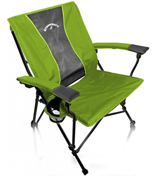 strongback elite folding camping chair with lumbar support