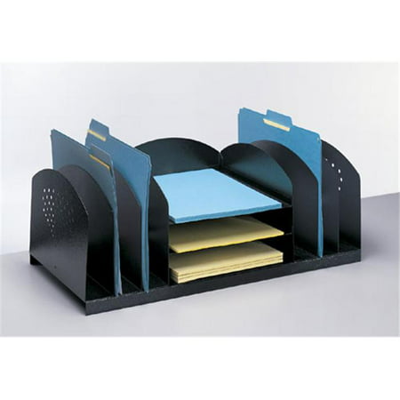 Combination Steel Desk Rack - Black - 6 Up 3