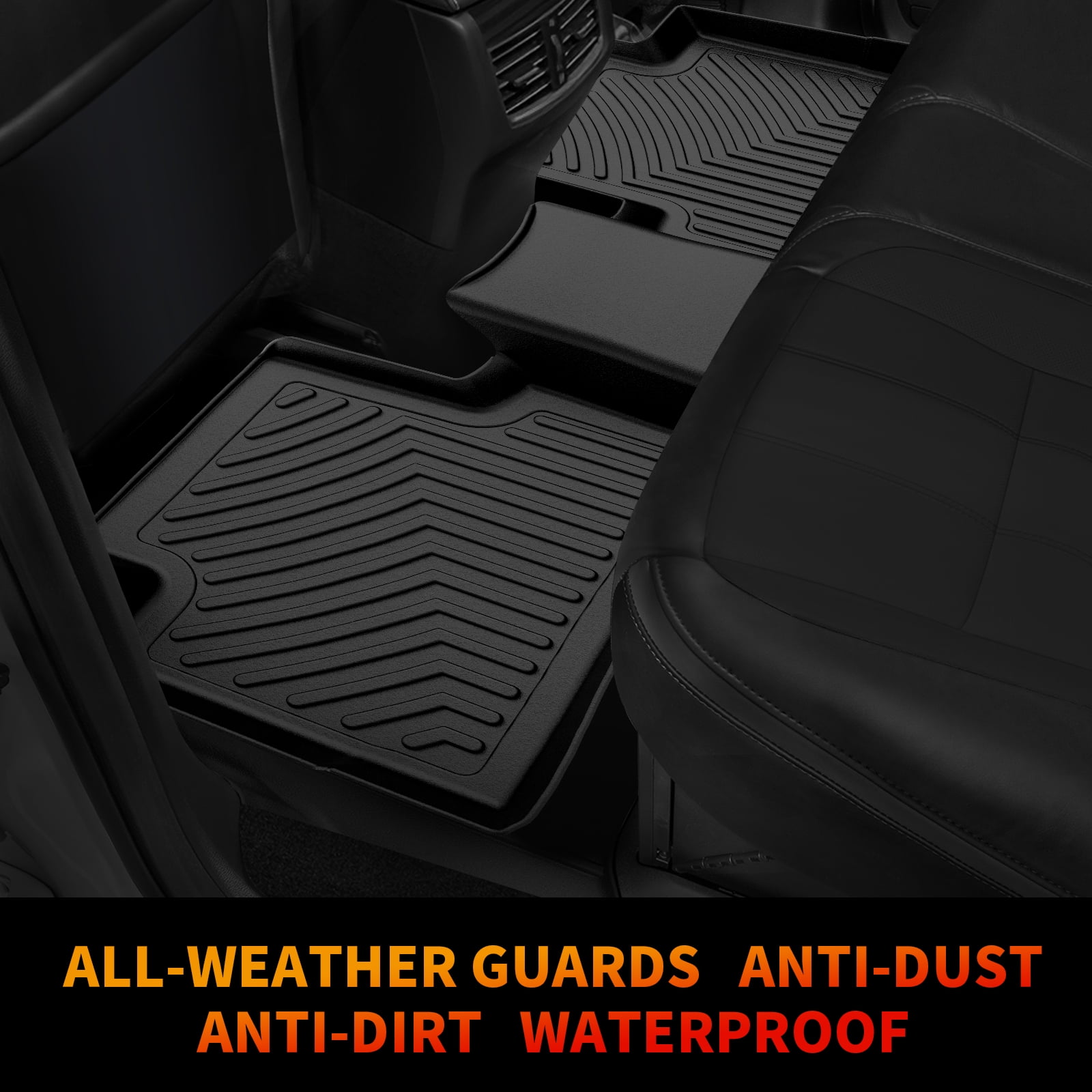 RVNI Floor Mats for 15-23 Jeep Cherokee 2015-2023 Black 3D Molded TPE All-Weather