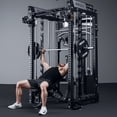 thumbnail image 3 of Mikolo Anubis-2.0 Smith Machine with Weight Stack, 3“×3” All-in-One Power Cage with LAT Pulldown & Cable Crossover, 3200LBS Multi-Function Trainer with Aluminum Pulley System for Fitness Home Gym, 3 of 26