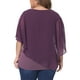 thumbnail image 3 of Blusa de Chiffon de Capa Doble con Cuello en V para Mujeres Talla Grande Agnes Orinda 4X Púrpura, 3 of 6