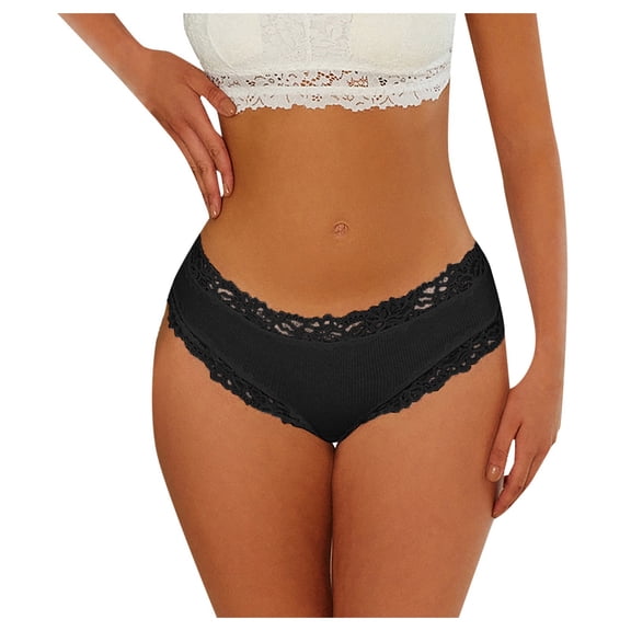 BYHONG Underwear Women's Underpants Women Brazilian Briefs Lace Briefs Soft Hipster Sexy Panties Underwear Women Underwear Soft Underwear Multipack S XL Women's Panties Black S