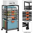 thumbnail image 4 of Rolling File Cart with 4 Storage Drawers, Mobile File Cabinet on Lockable Wheels, Hanging Filing Cabinet Organize, Under Desk Utility Cart for Home Office, 4 of 8