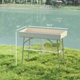 thumbnail image 2 of Brezey 3.4ft Foldable Ice Cooler Table with Drain - Ideal Party Ice Table for Weddings, Picnics & Tailgates, Spacious 40.6" L x 22" W x 32.3" H Design for Effortless Cooling and Storage,Tan, 2 of 12