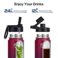 thumbnail image 7 of GEDUX 24oz Insulated Stainless Steel Water Bottle with 2 Leak Proof Lids (Spout Lid and Straw Lid) Wide Mouth for Sports and Travel, 7 of 7