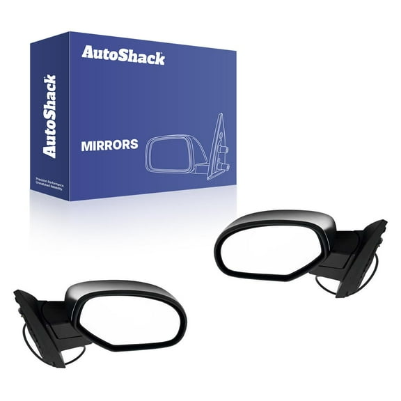 AutoShack Side View Mirrors Power Heated Chrome | Replacement for 2007-2014 Chevrolet Suburban 1500 2007-2013 Chevrolet Suburban 2500 | Driver and Passenger Side | 2-PC