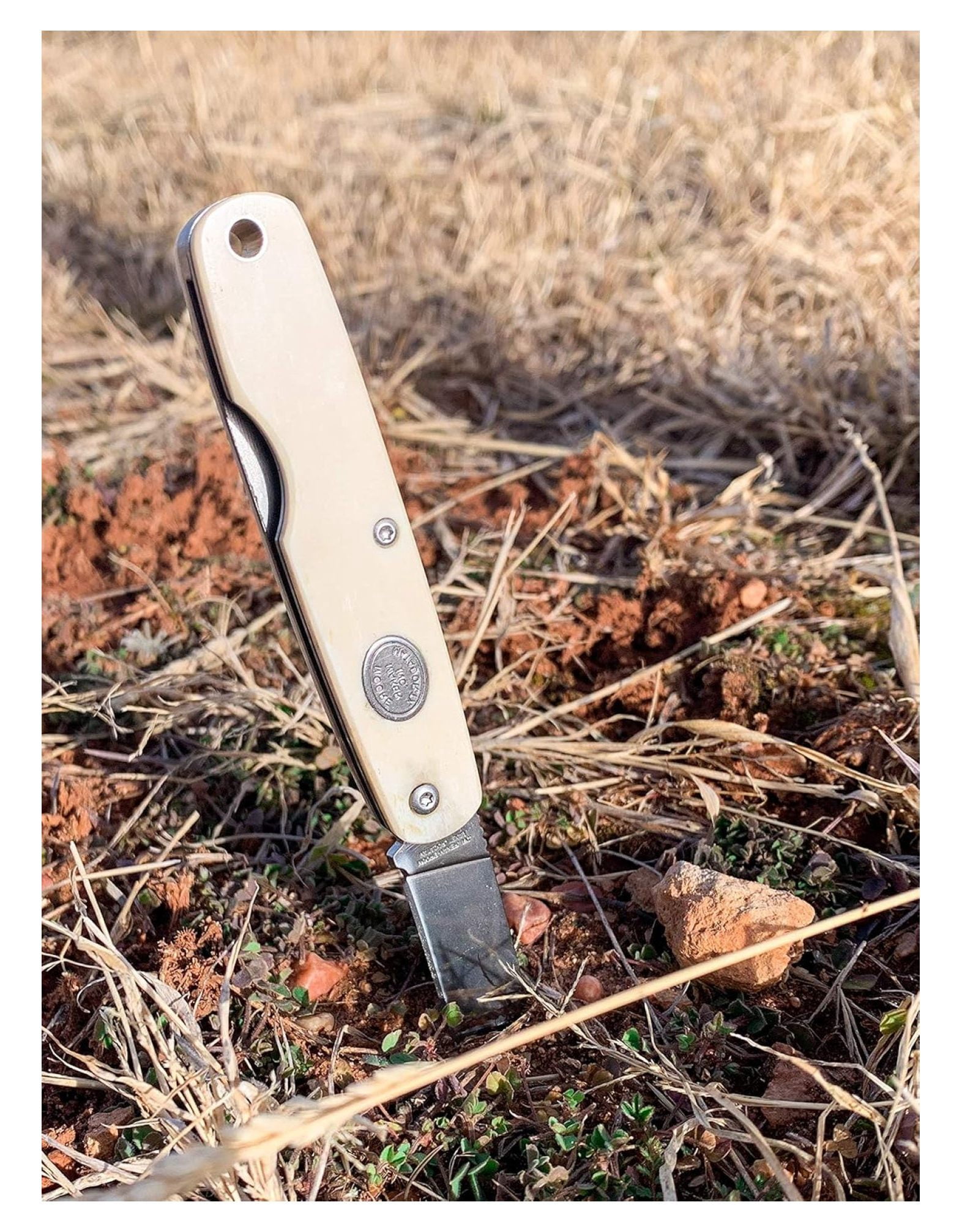 Moore Maker 3-12” Single Blade Knife 5107 | Folding Pocket Knife with White Bone Handle and Single High Carbon Steel Blade | with Lanyard Hole