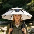 thumbnail image 6 of Solar Powered Fan Umbrella Hat 31.5in UPF 50+ Dual Cooling Hands Free Outdoor Sun Protection Hat for Fishing Golf Camping(White,One Size), 6 of 7