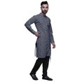 thumbnail image 2 of Atasi Designer Kurta Pajama For Men Printed Angrakha Kurta Set Summer Clothing, 2 of 3