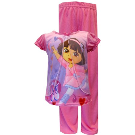 Monkey Pink Girls Pajamas - AME Sleepwear Little Girls' - Dora Purple Pajamas
