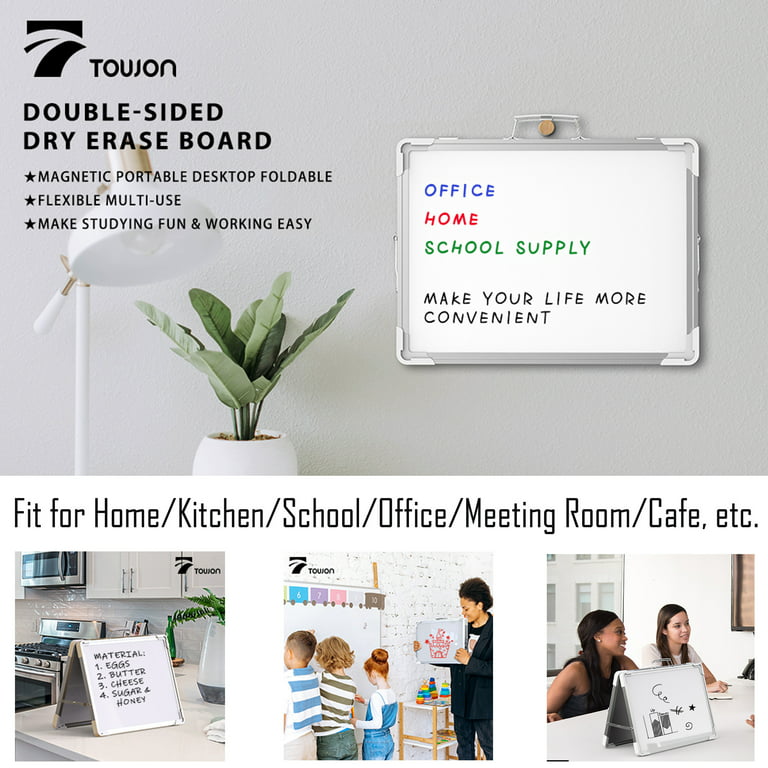 TOWON Double-Sided White Board Small Magnetic Dry Erase Board with