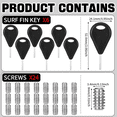 thumbnail image 2 of 6 Pcs Surf Fin Key Surfing Surf Fin Key with 24 Pcs Fin Screws Universal Hexagon Surfboard Fin Key Replacement, 2 of 5