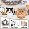 thumbnail image 2 of Bolsa de maquillaje GKIOYRO Organizadora de viaje con diseño de gato naranja con cordón, 2 of 7