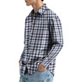 thumbnail image 5 of Button Down Flannel Shirt for Men Long Sleeve Plaid Casual Checkered Top Workwear Out Autumn Winter Soft Breathable Style White 2XL, 5 of 7