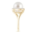thumbnail image 3 of Angara South Sea Cultured Pearl & Diamond Halo Bypass Ring in 14K Yellow Gold for Women | June Birthstone Jewelry for Her, 3 of 8