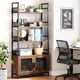 thumbnail image 5 of 70.87-pulgada de altura rustic estante industrial de libros con 4-tier abiertos almacenamiento estante y doors estilo rural-style estante para dormitorio sala de estar home y oficina, 5 of 7