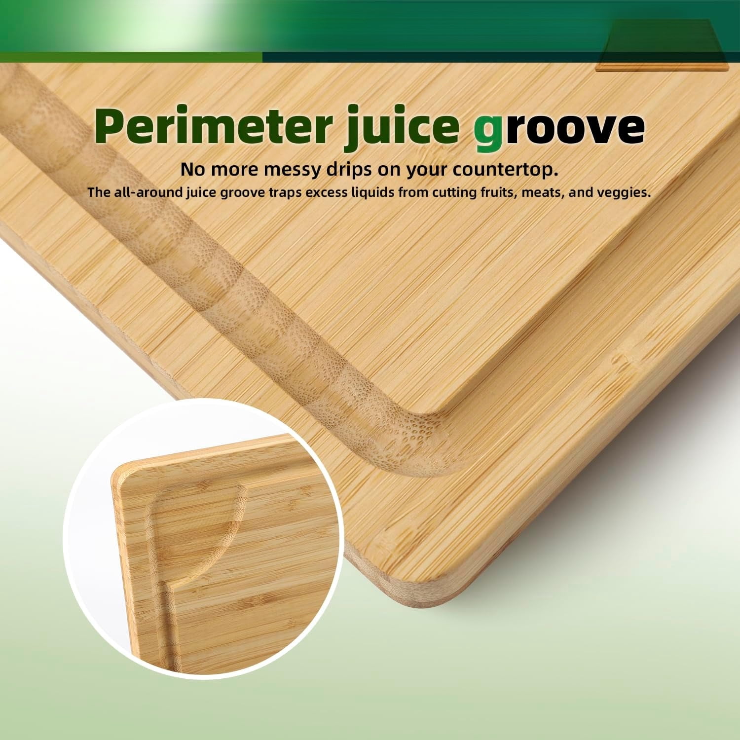 24x18 Inch Extra Large Bamboo Cutting Board with Detachable Front Lip & Backsplash - Reversible Over The Sink Board, Pasta Maker, Pastry & Carving Board for Home Kitchen