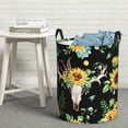 thumbnail image 6 of Rateoe Pattern Round Laundry Hamper Basket, Tall Hamper Basket for Blanket Storage, Nursery Clothes Hamper for Laundry in Bedroom and College Dorm-Small, 6 of 6