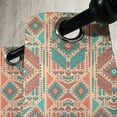 thumbnail image 4 of Ambesonne Mexican Grommet Curtain, Vintage Geometric Motif, 50" x 63", Sea Green Dark Coral, 4 of 6
