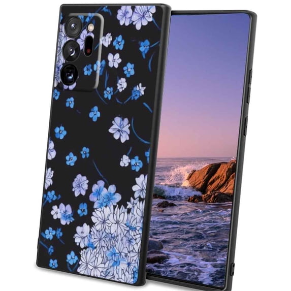 Compatible with Samsung Galaxy Note 20 Ultra 5G Phone Case, Blue-Flowers-7 Case Men Women, Flexible Silicone Shockproof Case for Samsung Galaxy Note 20 Ultra 5G