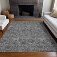 thumbnail image 5 of HomeRoots 664620 5 x 8 ft. Gray & Charcoal Floral Transitional Washable Machine Made Rectangle Area Rug with UV Protection, 5 of 9