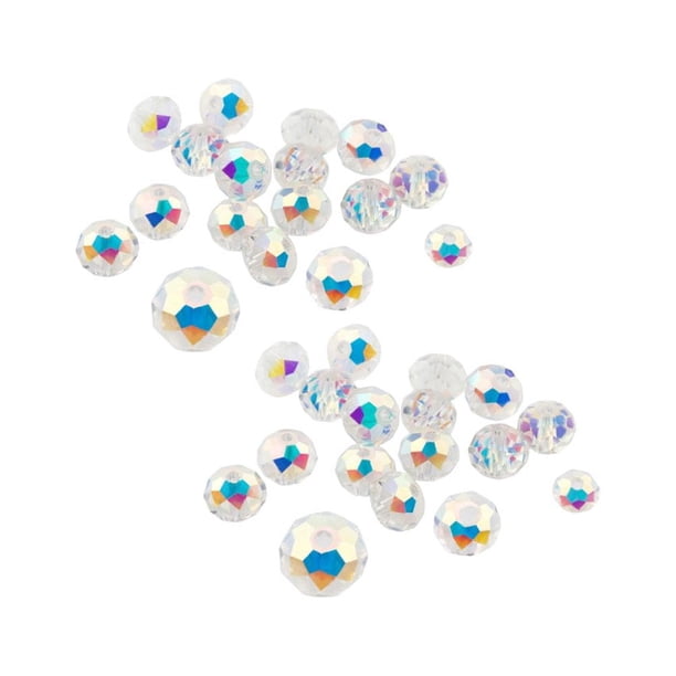 200 cuentas redondas de cristal de 8 mm para hacer tú mismo, cuentas chapadas de colores, accesorios para bisutería, collares y pulseras.