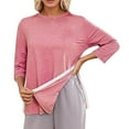 thumbnail image 2 of Post Shoulder Surgery Shirts for Women 3/4 Sleeve Tear Away Side Slit Crewneck Chemo Port Adaptive Clothing, 2 of 5