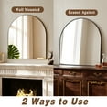 thumbnail image 4 of YVANLA 34"x32" Arched Bathroom Mirror Wall Mounted Mirror with Aluminum Alloy Frame, Black, 4 of 9